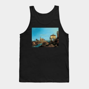 an island in the lagoon with a gateway and a church - Canaletto Tank Top